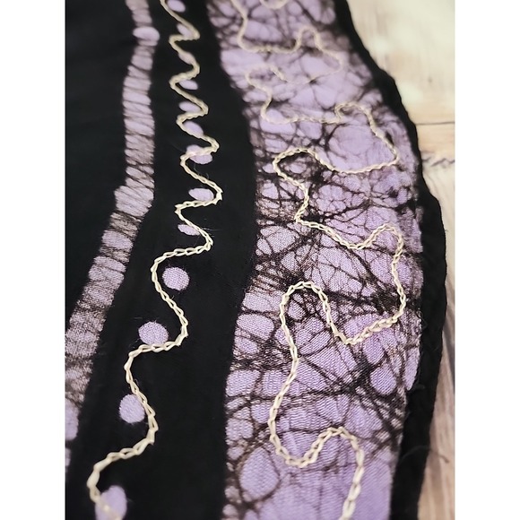 Womens Tunic Dress Grunge Witchygoth Purple Boho Embroidered Cover Up Hippie‎ OS - Picture 7 of 13